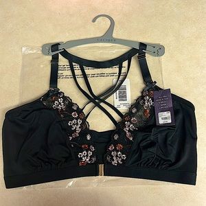 New Cacique 40DD Black Front Clasp Bralette